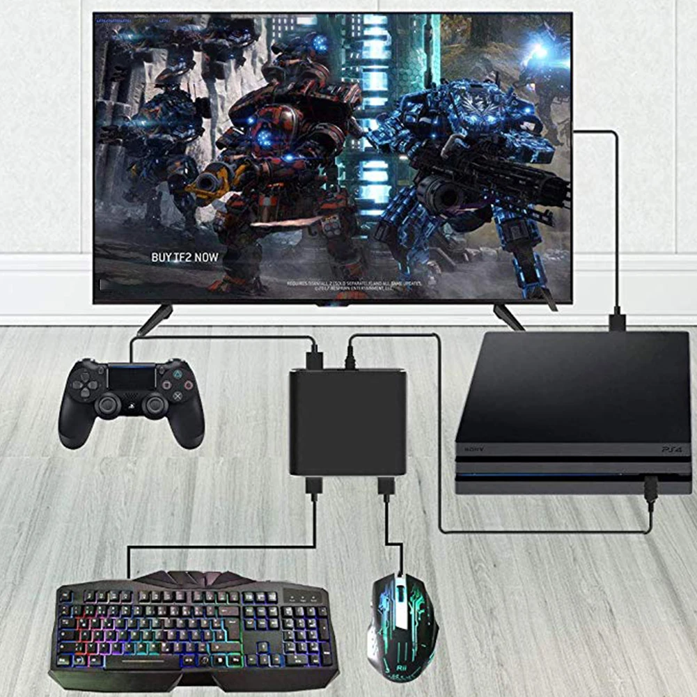 

No Delay Plug And Play Small Adapter Keyboard Mouse Led USB Durable Gaming Receiver Host Home Accessories Tool For PlayStation 4