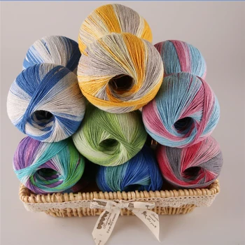 

250g Cotton Lace For Hand Knitting Sale Needlework Eco-Friendly Space Dyed Summer Dress Coat Crochet Thread garen om te haken