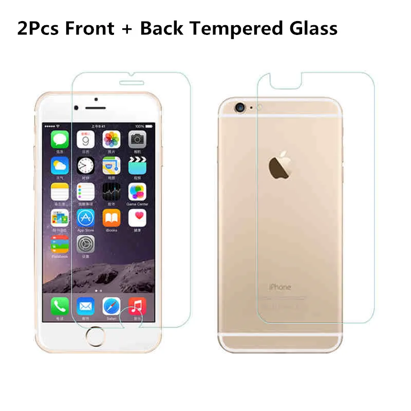 2 шт./лот, переднее+ заднее закаленное стекло для iPhone 11 Pro XS Max X 6 6s 7 8 plus, защитная пленка на весь экран, стекло для iPhone XR