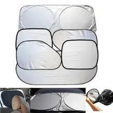 6 Pcs Sun Visor Car Windshield Shade Silver Reflective Foldable Windshield Full Shield Car Sun Visor Cover UV Protect Reflector reflective car windshield sun shield heat shade silver