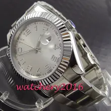 Fashion 40mm Pranis silver dial full stainless steel sapphire glass Automaic self-wind Mechanical Men’s business Watch
