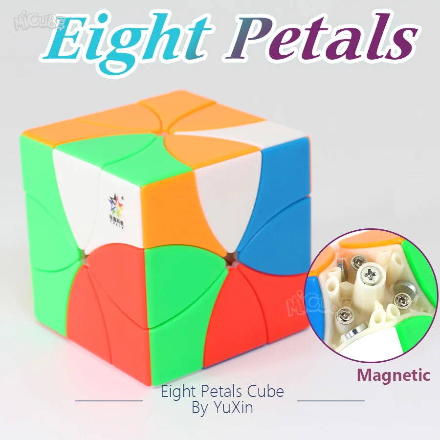

Yuxin Eight Petals Cube Magnetic Magic Cube Stickerless Specail Redi Shape Professional Twist Puzzle Gift Boy Kid Toys