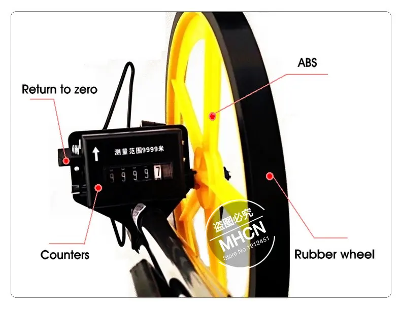 Складное измерительное колесо расстояние 0-9999 м дальномер колесо