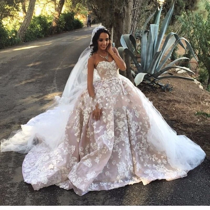 two tone lace wedding dress