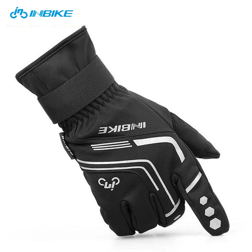 INBIKE Winter Full Finger Cycling Gloves Fleece Windproof Bike Sport
