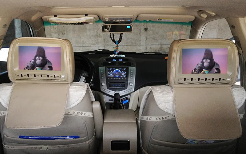 Excellent 2 Pieces 9 inch Grey Car Headrest Monitor For Car DVD Player headphones Monitor Leather Cover Video Games USB/SD/FM/Speaker 11 Excellent 2 Pieces 9 inch Grey Car Headrest Monitor For Car DVD Player headphones Monitor Leather Cover Video Games USB/SD/FM/Speaker 11