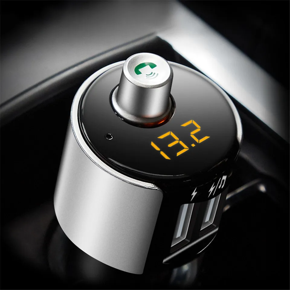 Cunymagos Wireless Bluetooth FM Transmitter Modulator Car Radio Adapter Car MP3 Player 3.4A Dual USB Car Charger Handsfree Car Kit (9)