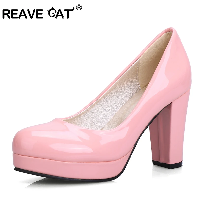 platform round toe high heels