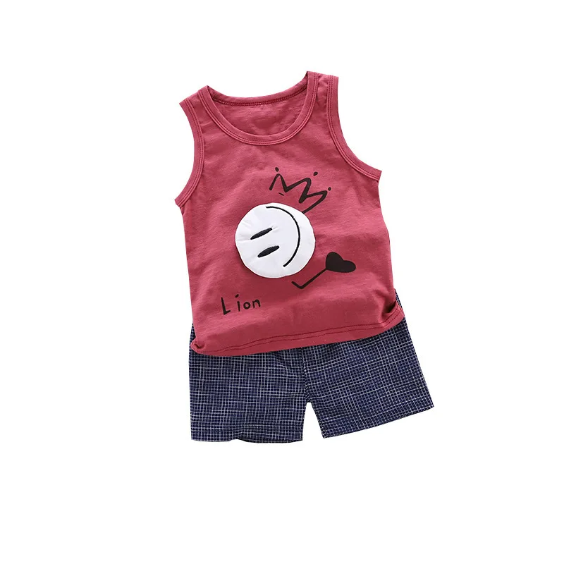 

Summer Children Baby Boys Girls Clothes Cartoon Letter Vest Shorts 2pcs/Sets Child Toddler Fashion Clothing Infant Tracksuits
