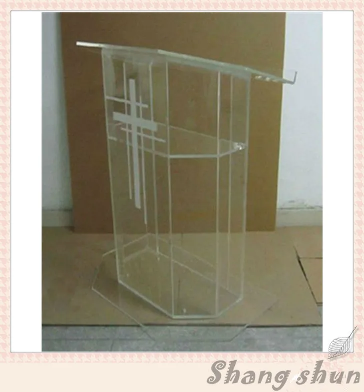 Plexiglass Cheap Pulpit, Acrylic Lectern/Podium Rostrum/Pulpit Acrylic Dais Clear Church Podium Stand