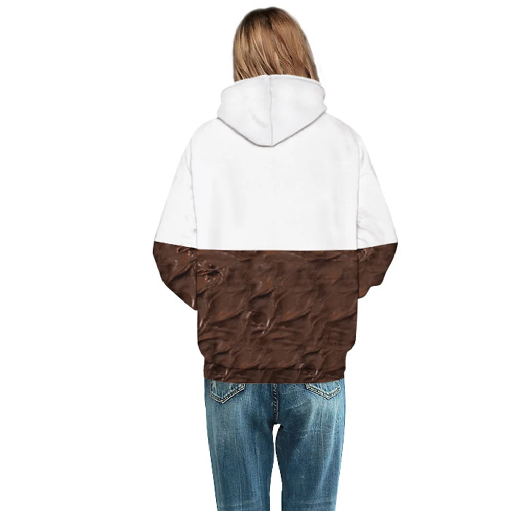 

2018 Unisex 3D Graphic Print Funny Sweatshirt hoodies Chocolate Digital Printing Jacket Pullover Top Jumpers For Women