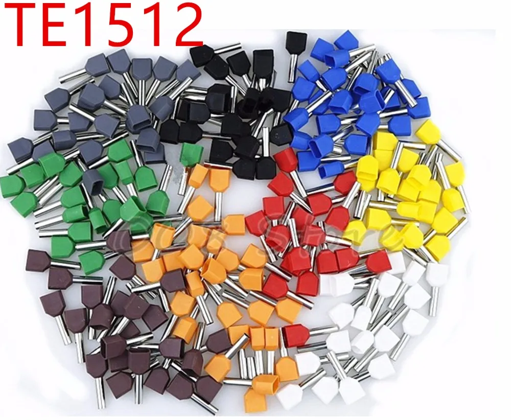

100PCS type double pipe insulated cold-press terminal Needle end Multicolor optional default red TE1512