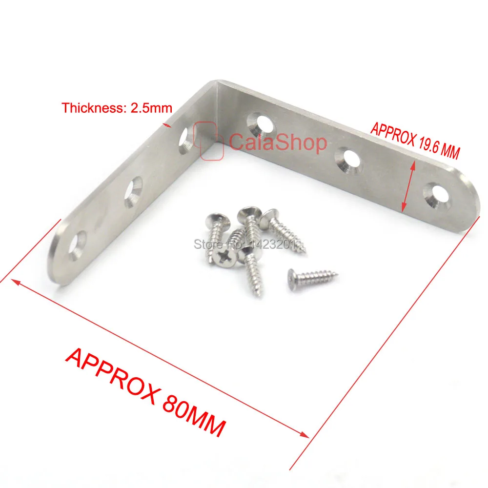 5 шт./партия, толстая нержавеющая сталь, l-образный шарнир, углы, фиксированный вертикальный угловой кронштейн, мебель, фитинг, угловой разъем