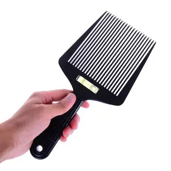 

Flat Wide Tooth Hair Comb with Level Instrument Hairstyling Brush Scalp Tool Head Massager Hair Care Beige/Black Color 1Pcs