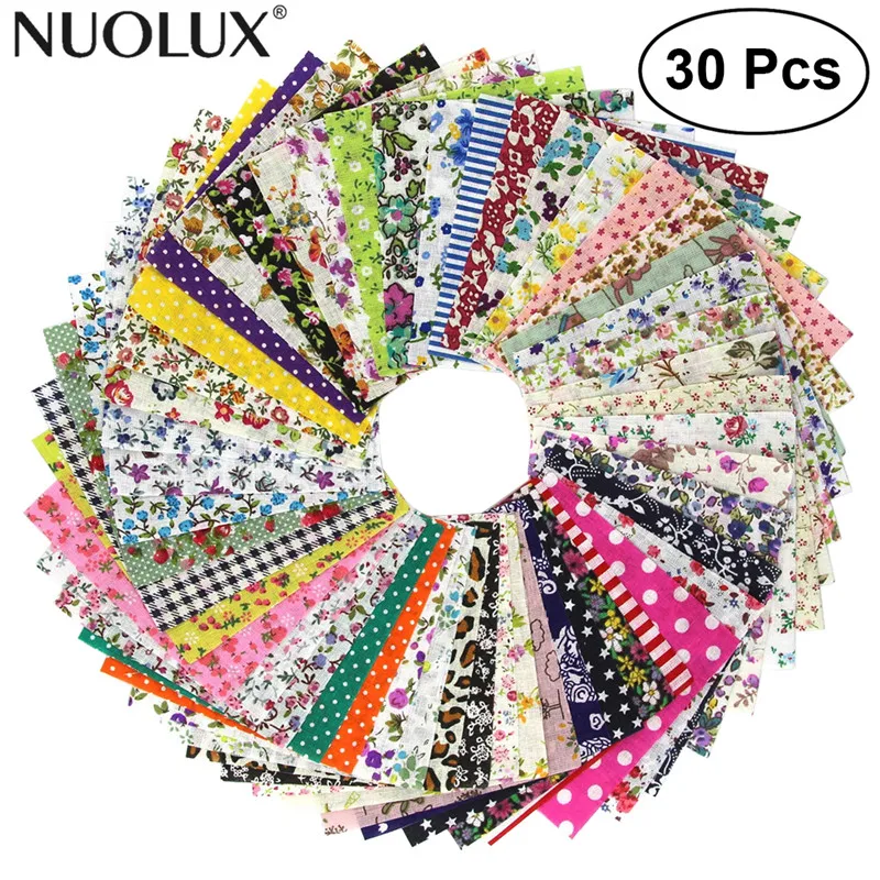 

NUOLUX 30/50 Pcs Floral Cotton Craft Fabric Square Sheet For Patchwork Sewing DIY Craft Patches Decoration