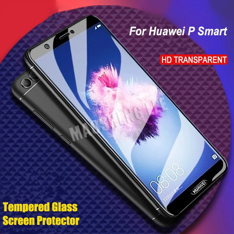 2 шт. закаленное стекло для Huawei P Smart защита экрана 9H 2.5D анти Blu Ray Защитная пленка 5 65
