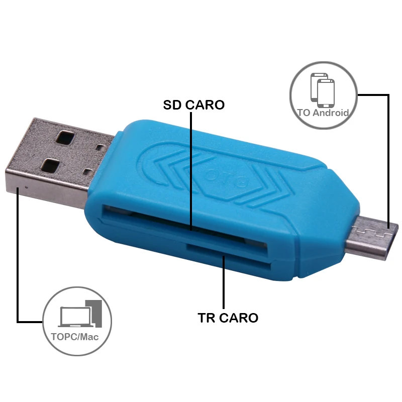 SR 2 в 1 мобильный телефон адаптер для чтения карт OTG с Micro USB TF/SD карты порт телефон расширения заголовки