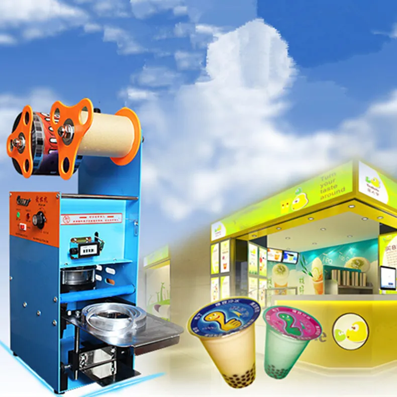 Высококачественная ручная Пластиковая Машина Для Запечатывания бумажных стаканов, машина для запечатывания пузырьков чая для магазина milktea
