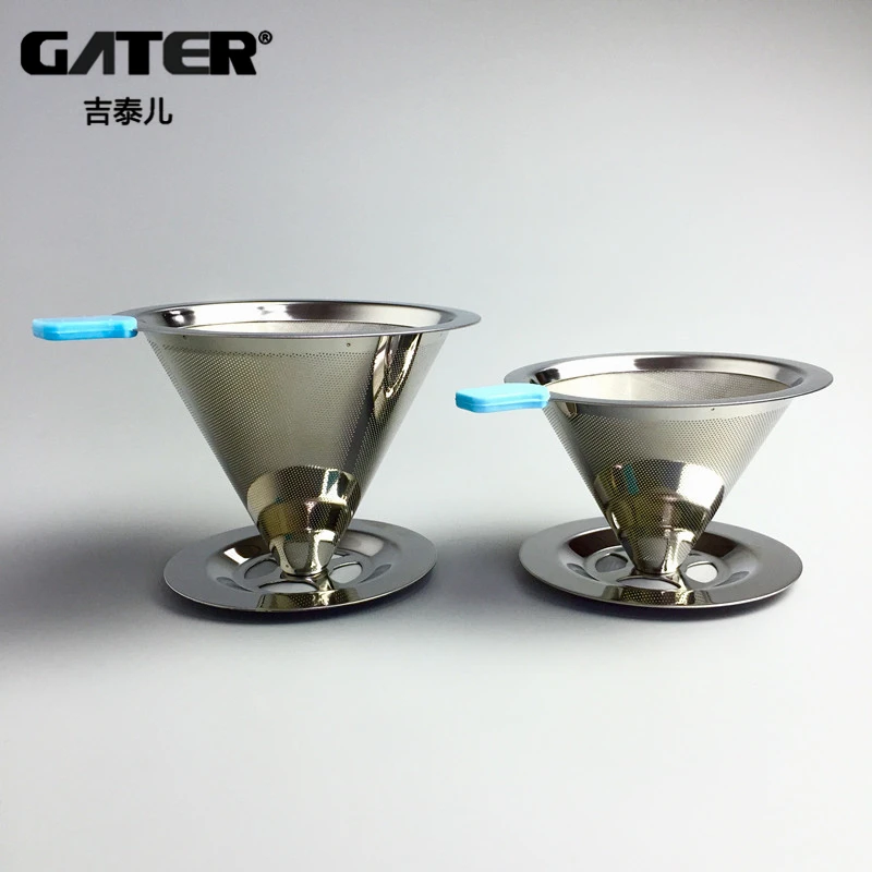 

GATER Reusable Coffee Filter Holder Stainless Steel Brew Drip Coffee Filters Funnel Metal Mesh Coffee Tea Filter Basket Tools