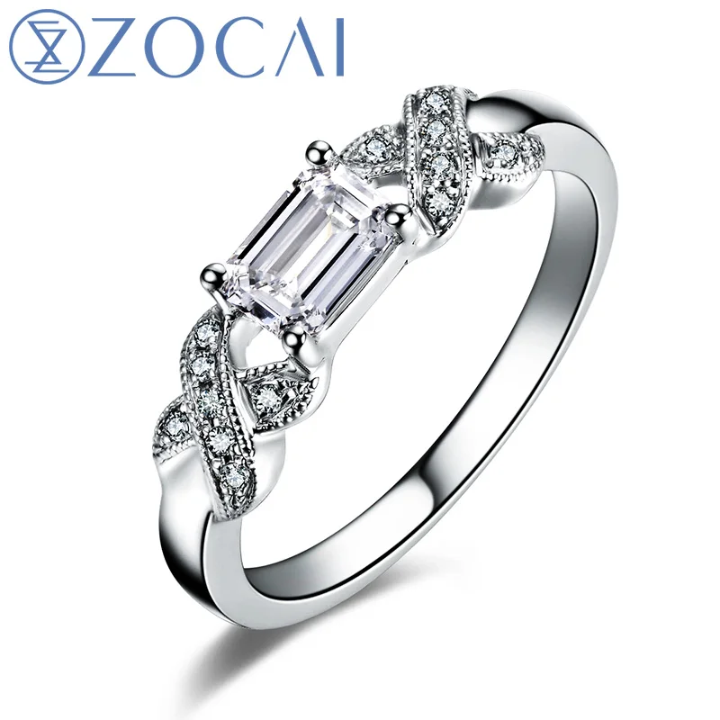 ZOCAI New Arrival 100% natural diamond ring 0.60 ct certified diamond 18K white gold ring engagement ring fine jewelry W05469