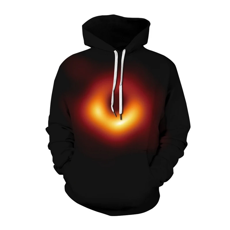 

2019 Cosmic Black Hole Women Sweatshirt Unisex Long Sleeve Pullovers Tops Hooded Casual Sweat Top