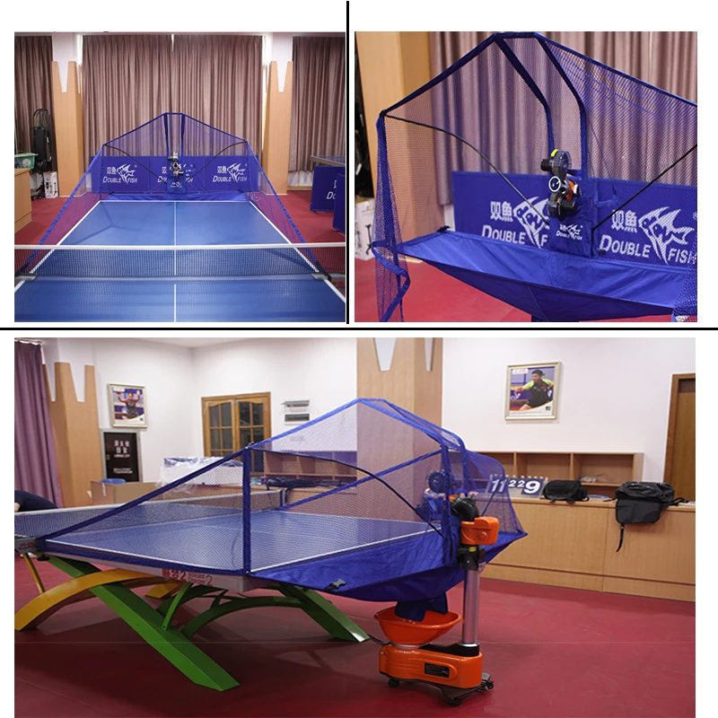 Original Double Fish E6 Programm Table Tennis Robot Pingpong Serve Machine 36 spins Home Training for V40+ ball with Collect Net