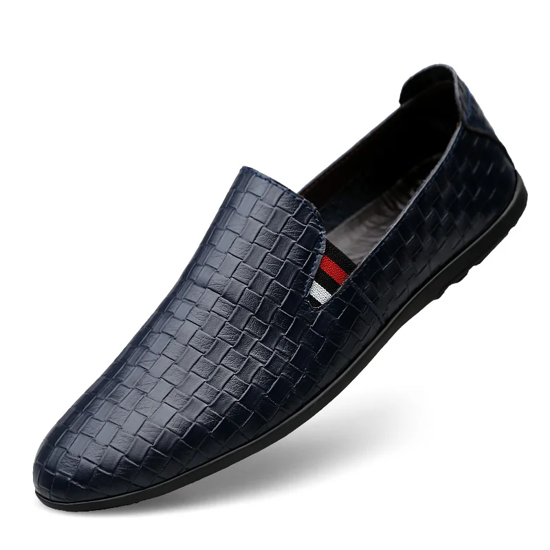 

Genuine Leather Mens Moccasin Driving Shoes Black Male Flats Luxury Casual Italian Loafers Comfortable Business Formal Dress