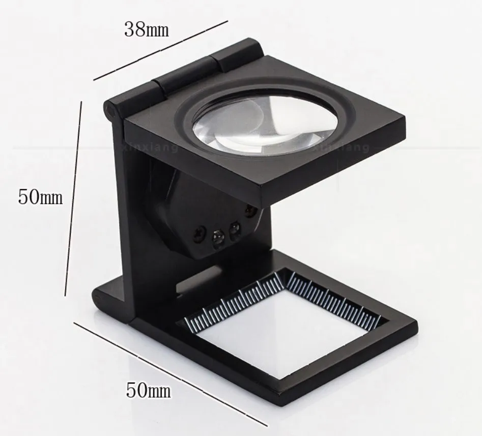 Складной металлический 12x увеличение оптические линзы увеличительное стекло калибровки Лупа светодиодный светильник с подсветкой ткань для печати