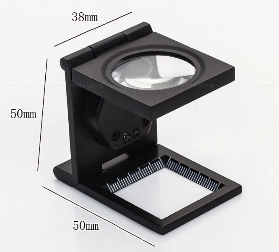 Foldable Metal 12x Magnification Optical Lenses Magnifying Glass