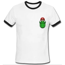 Men Tshirt 2016 Funny Mario Inside Your Pocket T Shirt Summer Brand Clothing Fashion Creative T-shirt Men Short Sleeve Tees