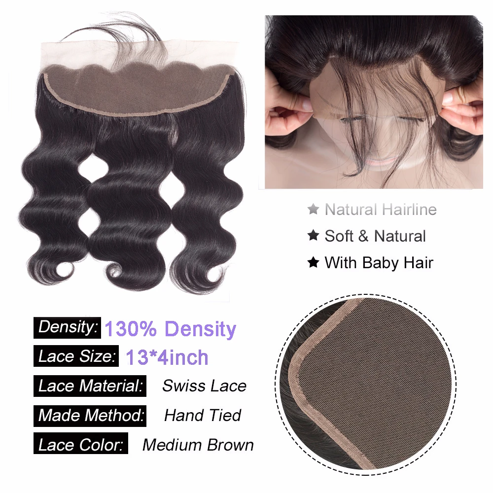 Beaudiva Brazilian Body Wave 2/3 Bundles With Frontal Human Hair Weave Bundles Lace Frontal With Bundles Human Hair Extension