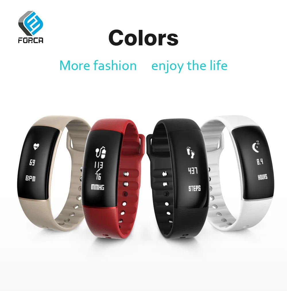 

FORCA A69 Smart Bracelet IP67 Waterproof Fitness Tracker Heart Rate Tracker Message Reminder for Women Men and Child