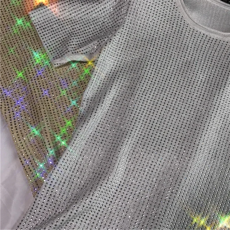 Женские трикотажные рубашки с бусинами черные и золотистые футболки коротким