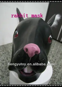 

Cute Bunny Head Latex Mask Halloween Cosplay Props Funny Full Face Masks
