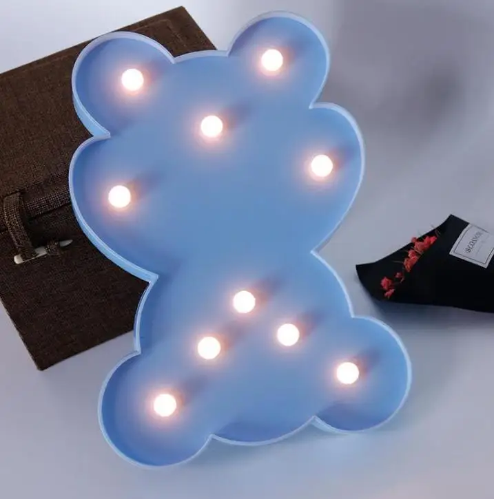 

LED Nightlight bear Shape Children Kids Night Lamp Lights Gifts Random Color