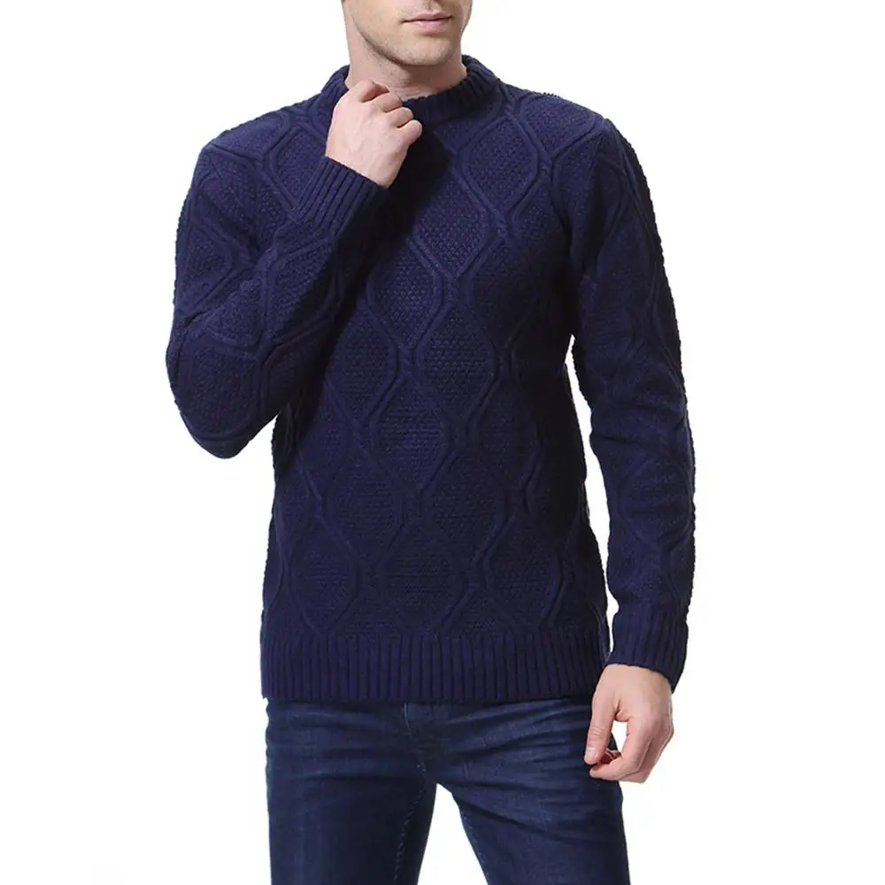 Горячая 2019 осень зима Повседневный Однотонный свитер нижняя рубашка европейский и американский мужской круглый вырез тонкий вязаный