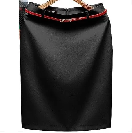 Женская юбка цвета хаки, Корейская юбка, юбка-карандаш с высокой талией, Офисная Женская юбка миди 3XL
