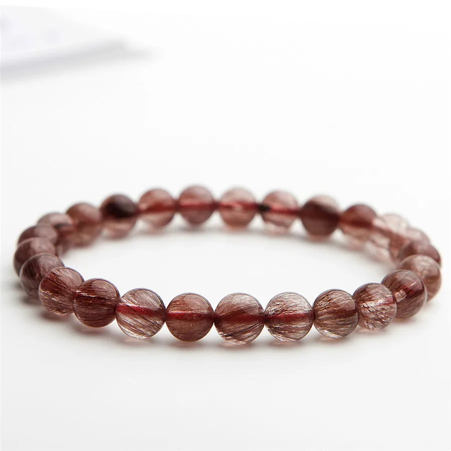 9 мм бразильские натуральные красные Rutilated кварцевые хрустальные прозрачные