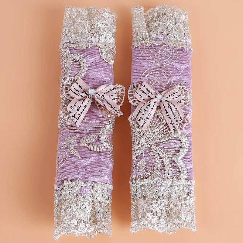 1pair Luxury Handle Cover Lace Flower Door/Refrigerator Practical Doorknob Door Handle Cover