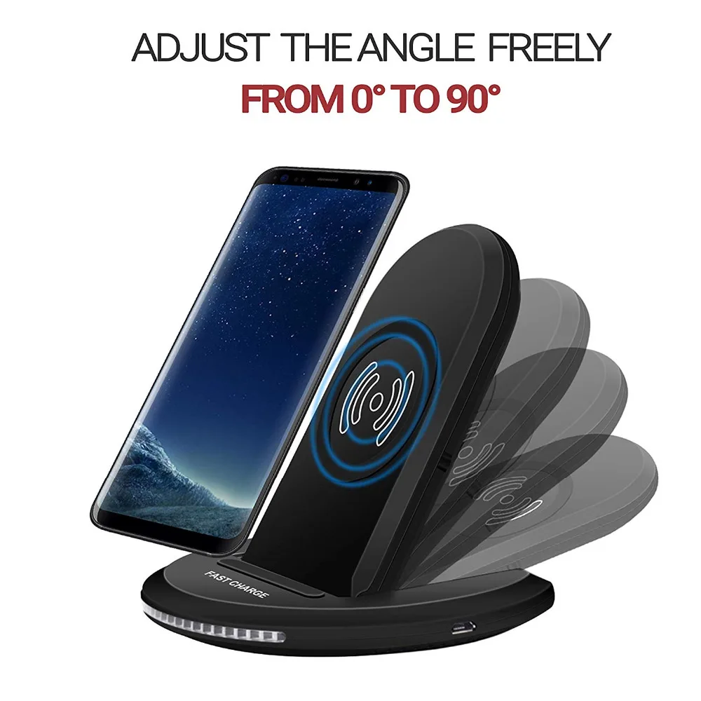 PORTEFEUILLE Qi Wireless Charger Induction Stand For iphone XS MAX XR X 8 Plus For Samsung S8 S9 S7 S6 Edge Note 8 9 Fast Charge (22)