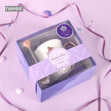 Never Mermaid Series Business Office Stationery Gift Set for Teacher Gift Ceramics Mug Cup with Spoon Christmas Stationary Store