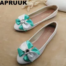 Модные туфли на плоской подошве с бантиком-бабочкой белого и зеленого цвета Женские Повседневные Удобные весенние туфли на плоской подошве без застежки платье для выпускного вечера