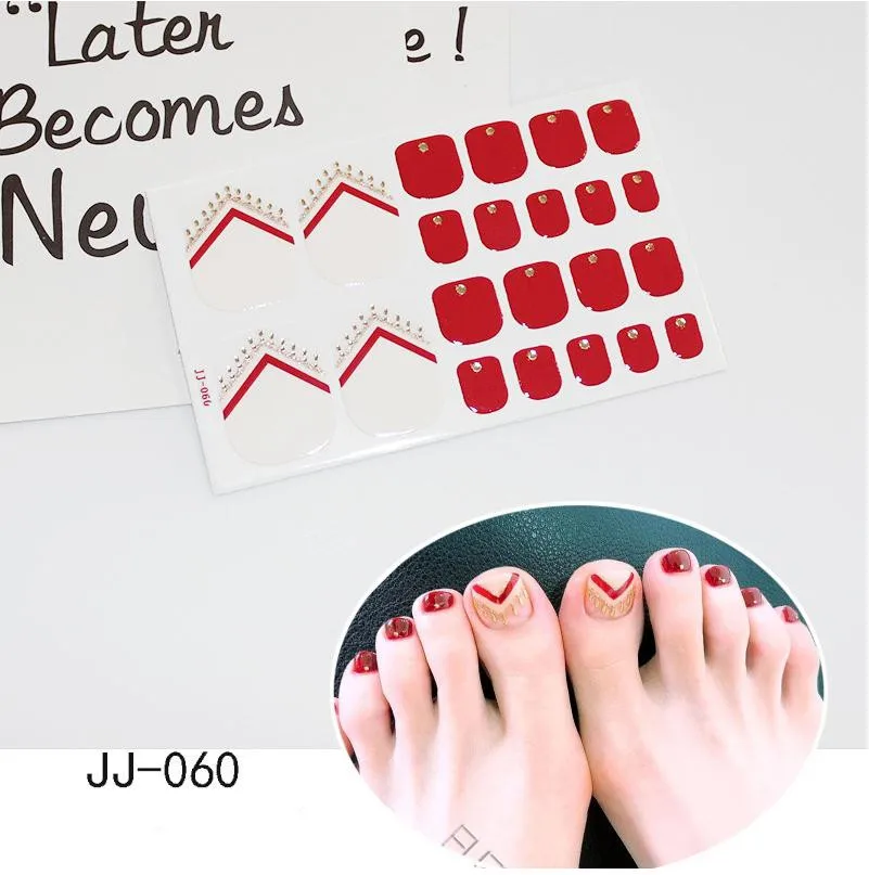 

2019 new style 22tips Pre Designed Toenail Sticker Full Cover Waterproof Sticker Wraps Toe Nail DIY Nail Art Accessories