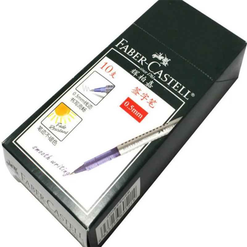 Faber Castell 10 шт./кор. гелевые ручки 0,5 мм синие чернила или черными чернилами для студентов школы стационарные