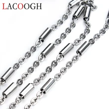 

Wholesale Fashion 2 meters Silver Tone Stainless Steel DIY Necklace Chain Handmade Bulk Link Chains Jewelry Findings Accessories