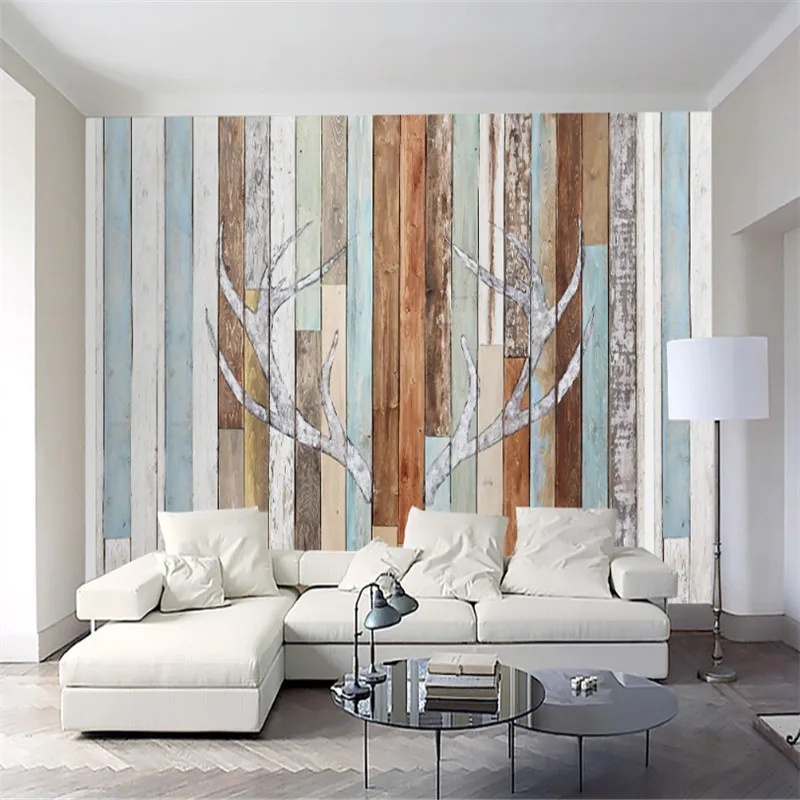 buy wallpapers modern custom made 3d mural retro board character antler living room bedroom sofa TV 3d background home decor