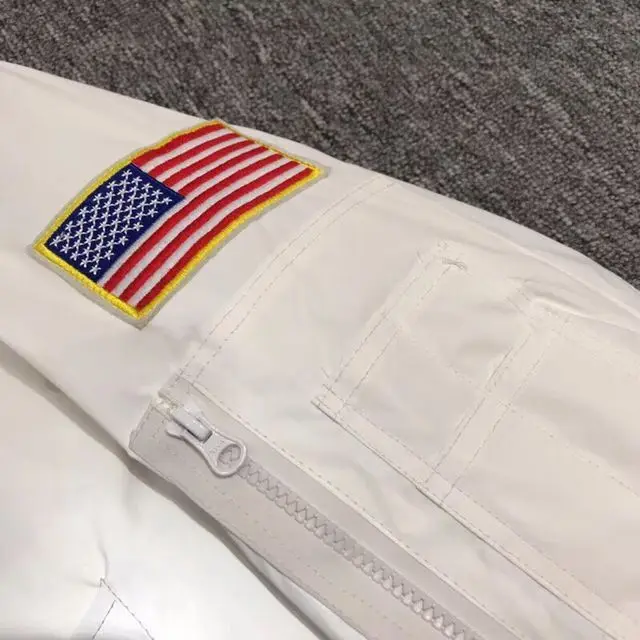 19SS NEW Heron Preston letters printing embroidery USA flag Men women Oversized jacket Coat hiphop japan Casual Cotton Outerwear