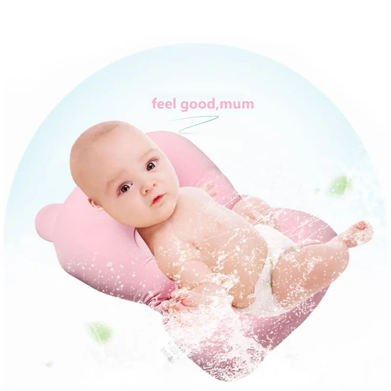 Baby Bathing Pad Shower Bath Tub Pad Seat Support Mat Foldable Infant Anti-Slip Soft Bathtub Pillow Newborn Seat Cushion tub pad