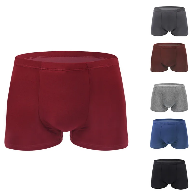 LAAMEI Mens pure cotton soft comfortable solid boxers underwear men