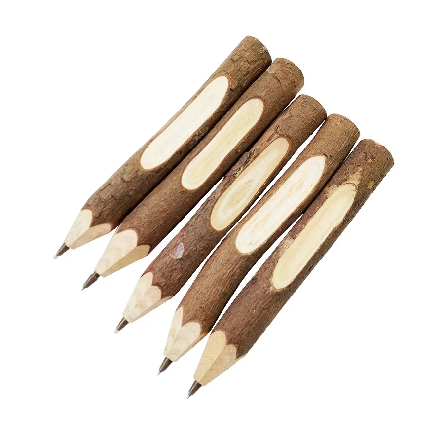 20 Pcs/lot Vintage Wooden Ball Pens Handmade Wood Ballpoint Pen Multi